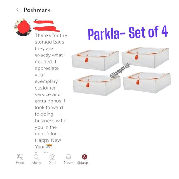 IKEA PÄRKLA Set of Four (4) IKEA Roomy Sturdy Storage Reusables Case Moving Eco - Picture 8 of 13